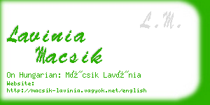 lavinia macsik business card